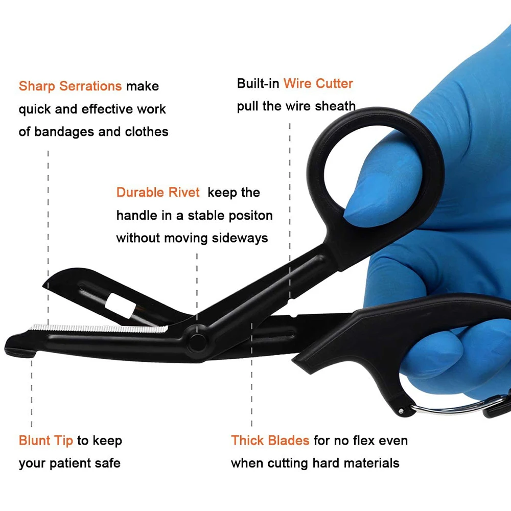 Rhino Medical Scissors Trauma Shears 18.5cm Bandage Shears Emergrncy Scissors Fluoride-Coated Stainless Steel