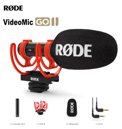 New Rode VideoMic GO II Microphone Professional Shotgun Mic for DSLR Smartphones Tablet Computer Video Live Recording Microfone