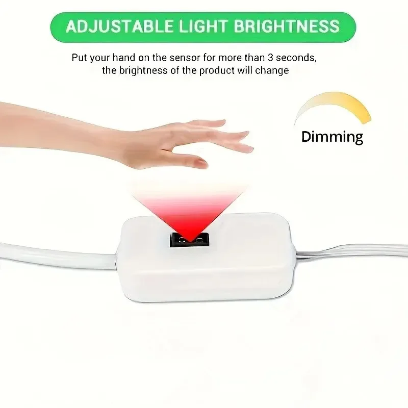 USB COB LED Strip Light PIR Gesture Sensor Dimmable 5V 320LED/m Auto ON/OFF Adhesive Tape Led Ribbon Stairs Corridor Lighting