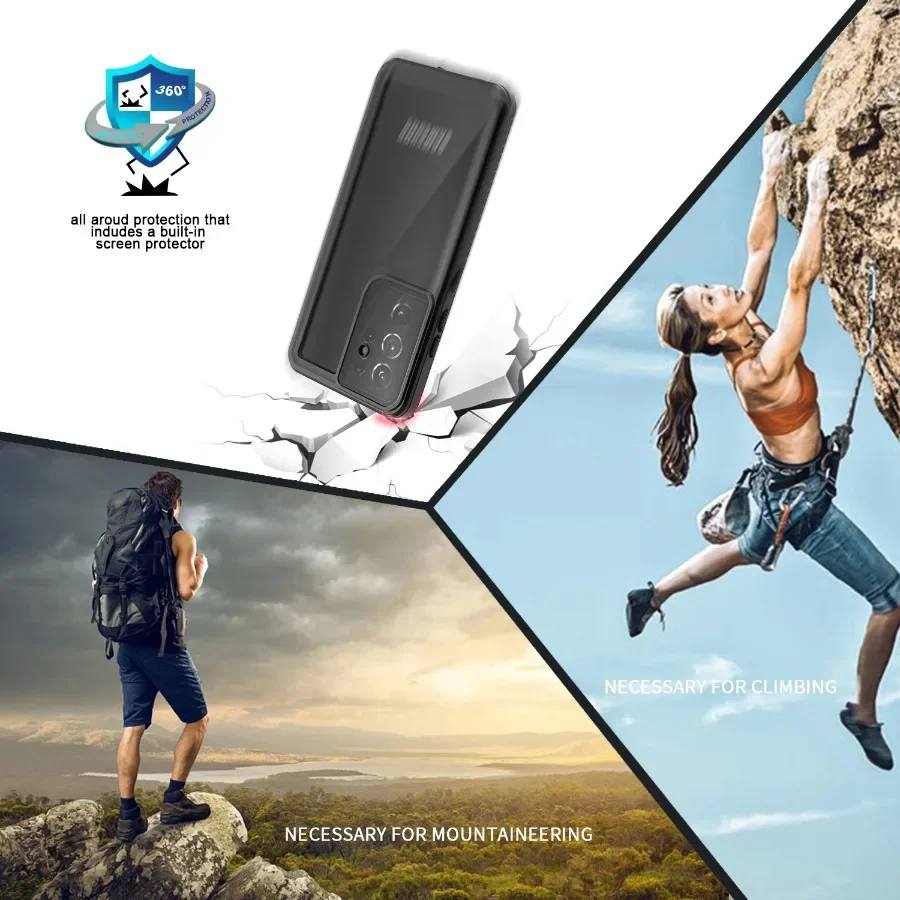 IP68 waterproof transparent submersible case for Samsung S24 S23 Ultra Plus S21 S20 FE shockproof dust cover screen protector