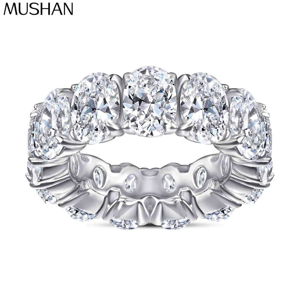 

MuShan Jewelry 925 Sterling Silver Rings Bands Engagement Ring 7A Cubic Zirconia Timeless Anniversary Rings Bands Women Gift