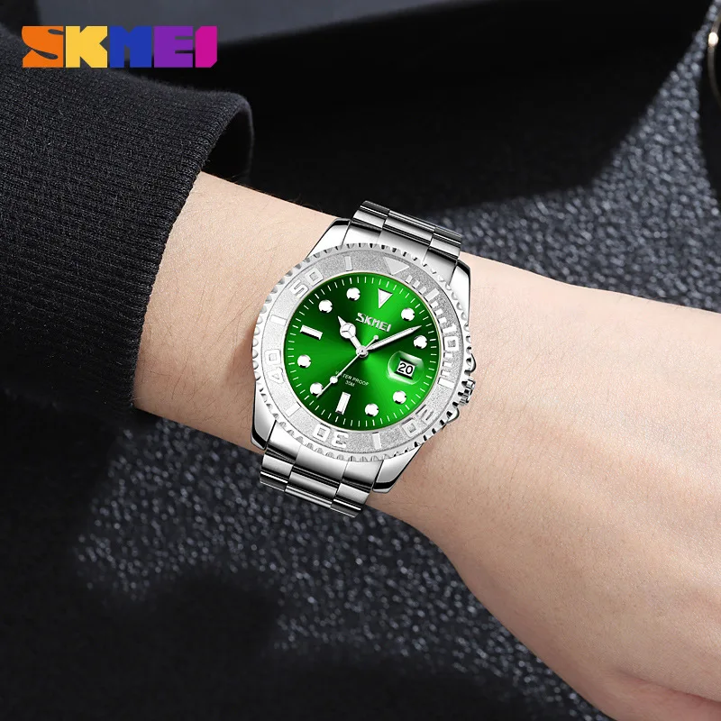 SKMEI Vintage Diver Water Ghost Classic Quartz Wristwatches Men Waterproof Date Time Luminous Watches Clock Relogio Masculino