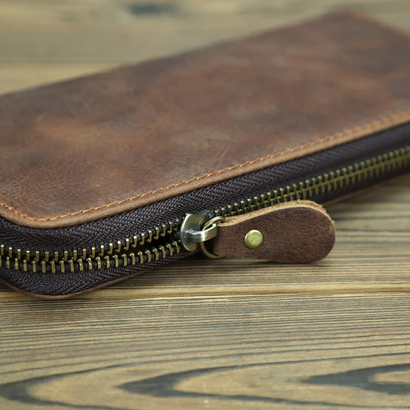 Money Clip Men Genuine Leather Cowhide Wallet Multi Card Case Tickets Holder Pouch Bag Keep Cards Vintage Brown Wallets