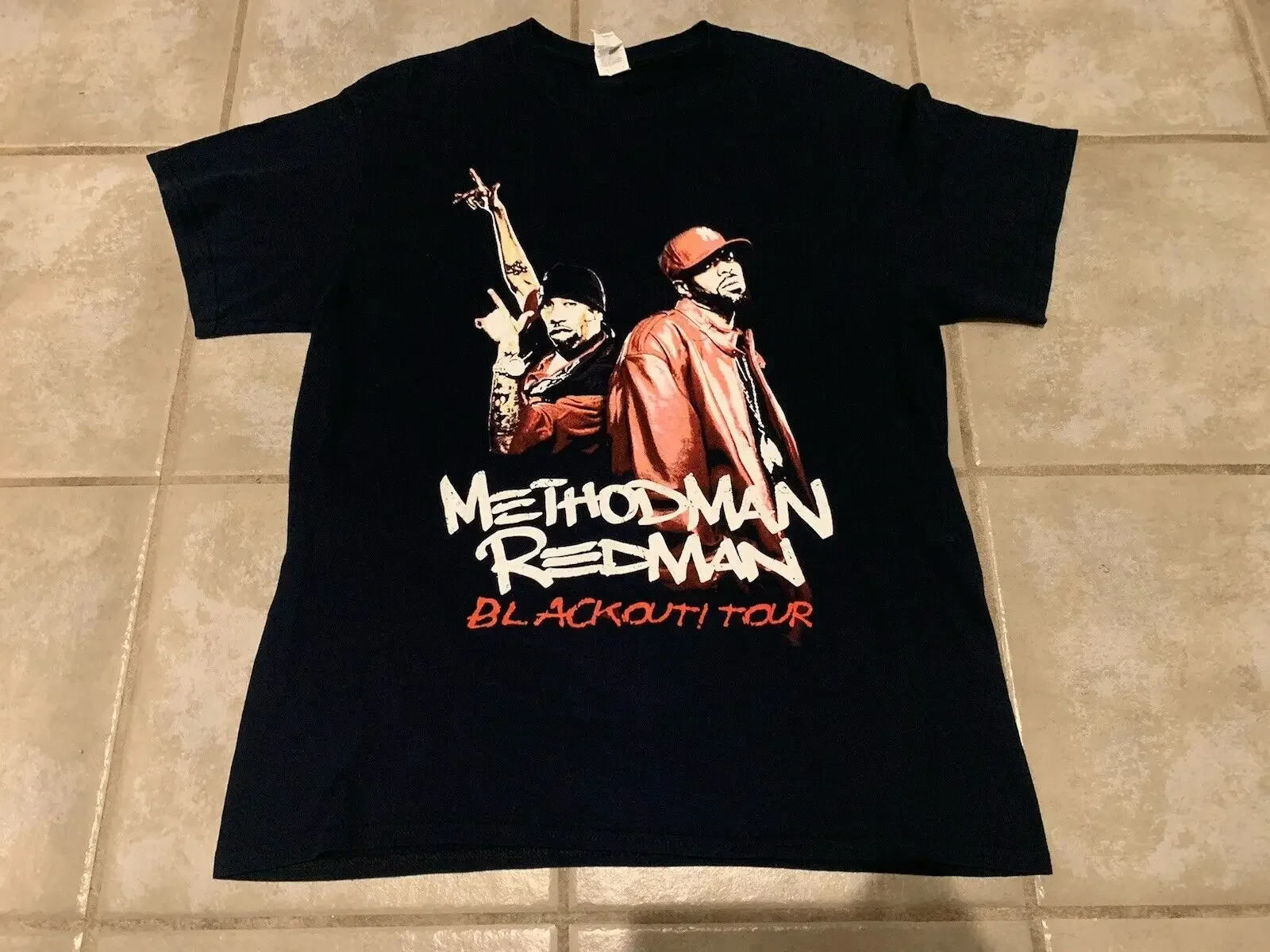 

Черная футболка Method Man Red M Blackout Tour 2016, Австралия, Новая Зеландия, редкая