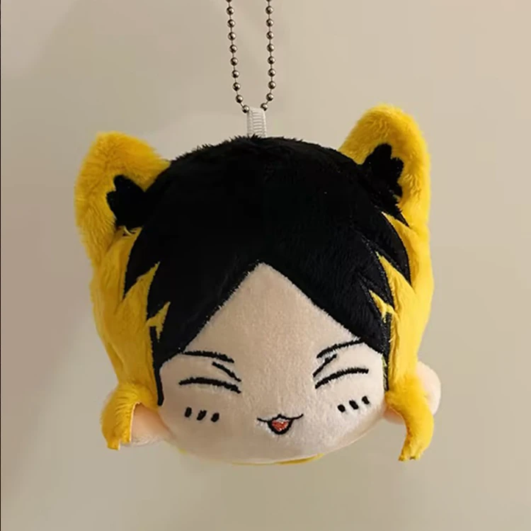 Anime Haikyuu!! Kozume Kenma Cosplay Big Head Plush Doll Cartoon Pendant 10CM Mini embroidery Keychain Mascot Gift Game