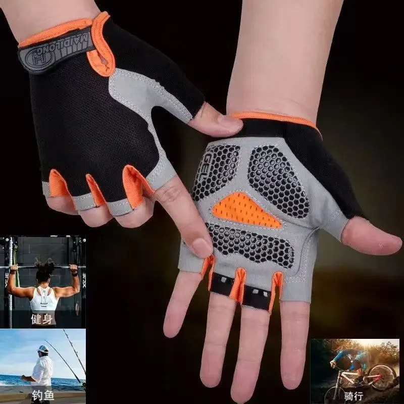 AliExpress NONE Fingerless Gym Gloves Men Women, Breathable Anti Slip Training Gloves for Bodybuilding Cycling Weightlifting Workout All Sports