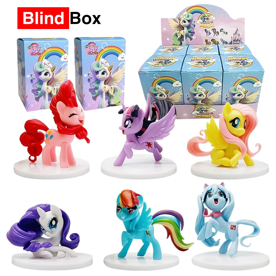 

Kawayi My Little Poni Action Blind Box Figures Toy Cartoon Anime Model Doll Room Decoration Birthday Gift for Friend/Classmate