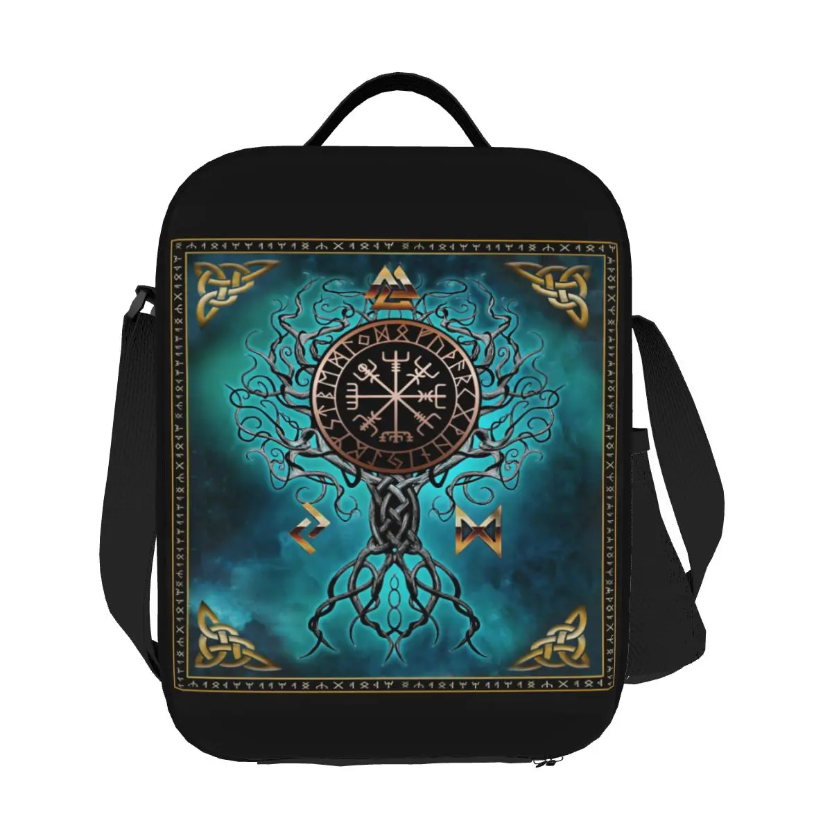 Viking Yggdrasil Tree Of Life Insulated Lunch Bags for Vikings Valhalla Vegvisir Resuable Thermal Cooler Food Bento Box Work