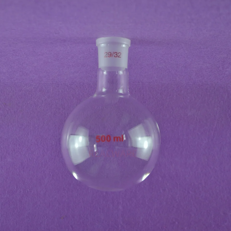 Verrerie de laboratoire 25 ml 50 ml Verre borosilicate 14/23 19/26 24/29 Une bouche Cou Fond Flacon en verre pour laboratoire (50 ml Joint 24-29