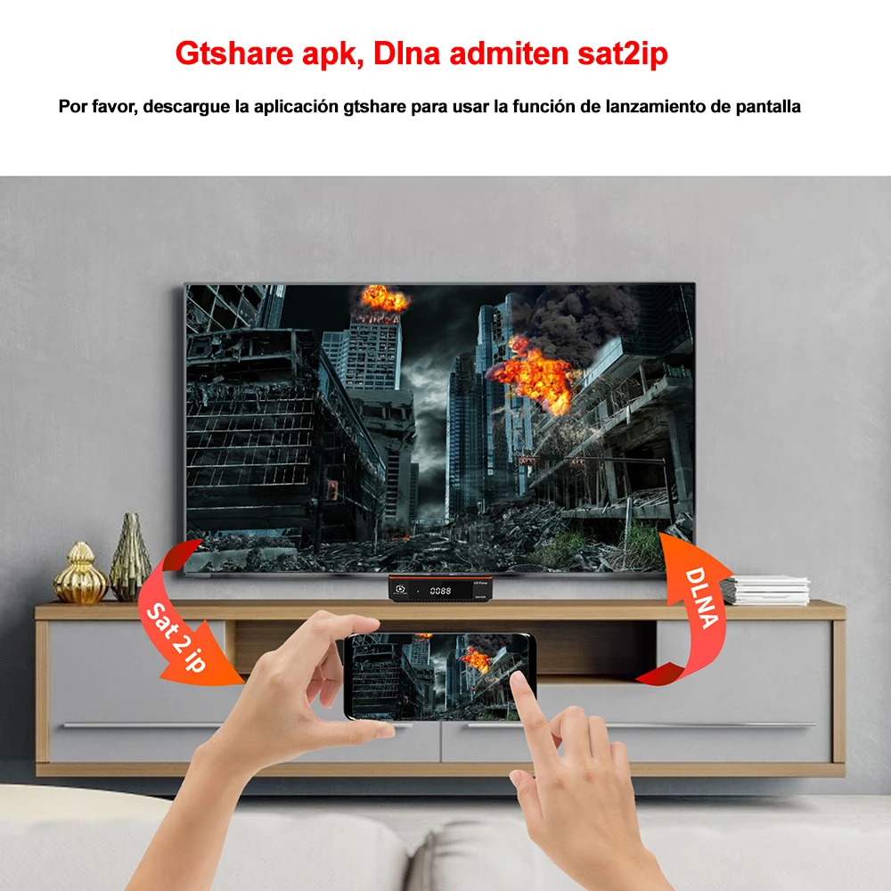 Gtmedia v9 prime DVB-S/s2/s2x satelliten empfänger, vcm/acm/multi-stream/T2-MI, hevc main 10 profil, biss auto roll eingebautes wifi