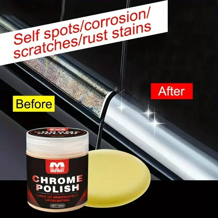 Universal Model Chrome Restoration Polish Metal Shine Renovation Compound for Car Door Handles Windows Trim Removes Ru