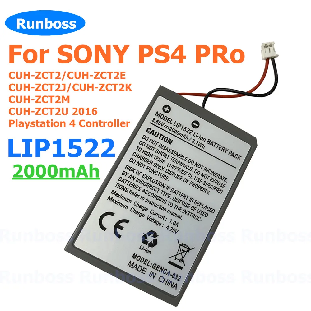 1-2pcs For SONY PS4 PRo Slim LIP1522 Dualshock 4 V1 V2 Wireless Controller Playstation GamePad 1800mAh Rechargeable Battery