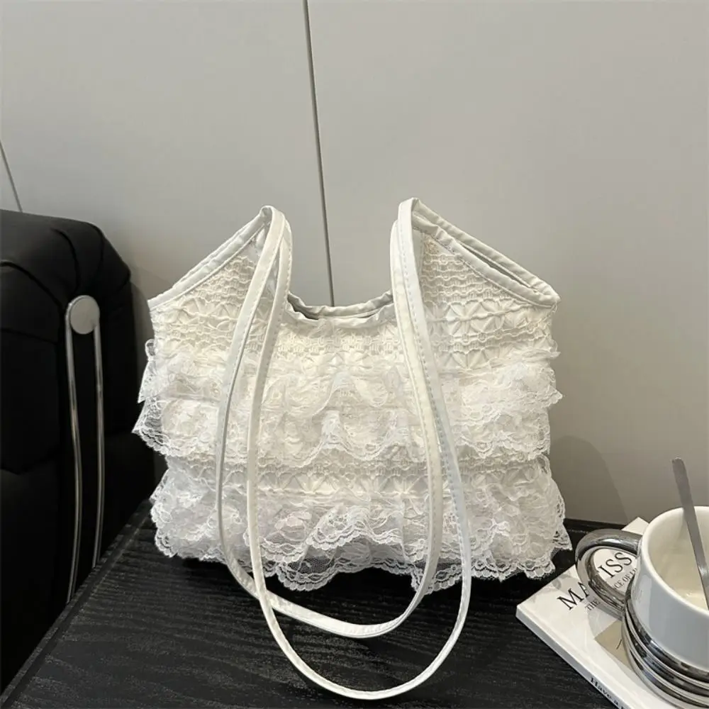 New Design Summer Style Lace Me Tote Bag Large Capacity Single Shoulder Single Shoulder Bag Slant Cross Bag Women's Use