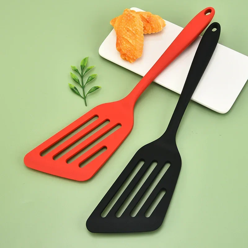 Silicone Oblique Spatula Steak Slotted Scoop Kitchen Cooking Pancakes Frying Pan Shovel Cookware Tools Barbecue Accessories