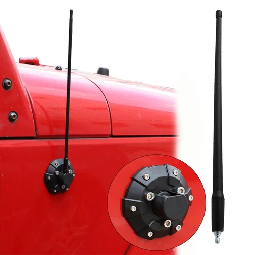 Base de antena para Jeep Wrangler TJ JK JL JT Rubicon Sahara Sport 1997-2023 antena FM/AM soporte de montaje aéreo antena Wrangler