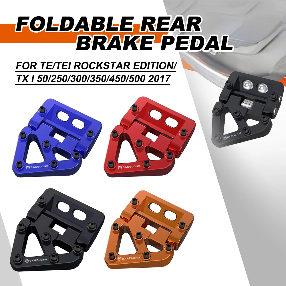 

CNC Aluminum Rear Folding Brake Pedal Step Tip Plate For GAS GAS EC/EC-F/MC/150 250 300 2017 to Current Motorcycle Accessories