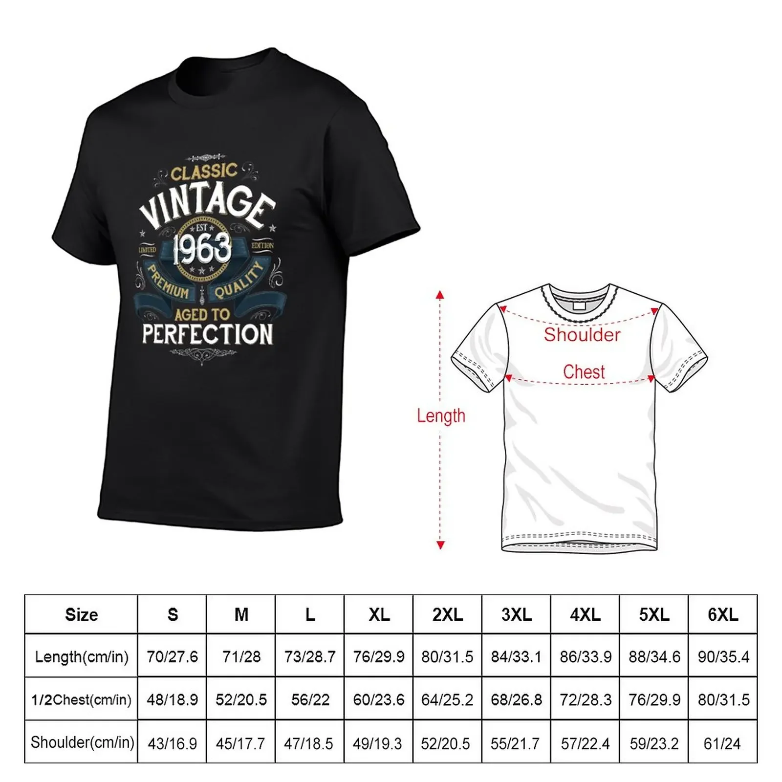 New Classic Vintage Aged to Perfection 1963 T-Shirt shirts graphic tees hippie clothes man clothes mens champion t shirts