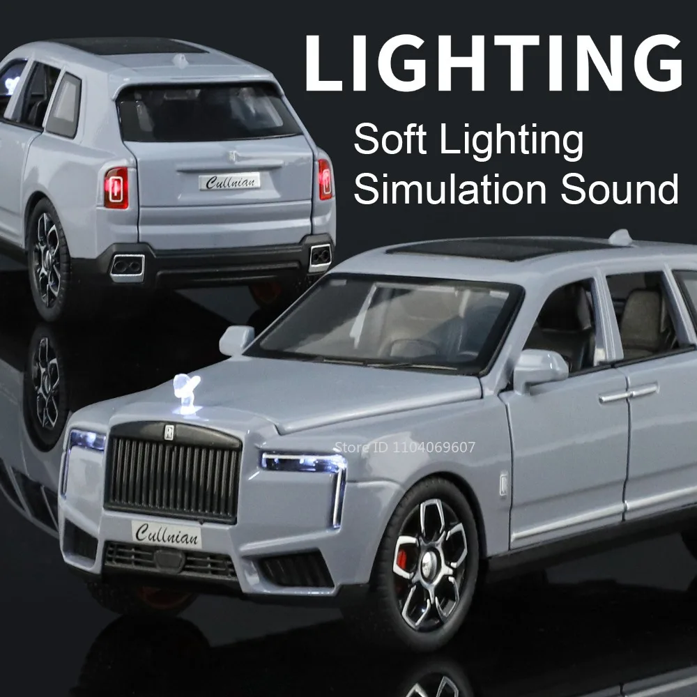 รถของเล่นโมเดลโรลส์-รอยซ์ คัลลินาน เรธ ขนาด 1:32 ทำจากโลหะผสม ยางแบบยางรถยนต์ ประตูเปิดได้ ดึงหลังแล้ววิ่งได้ ของเล่นตกแต่งสำหรับเด็ก