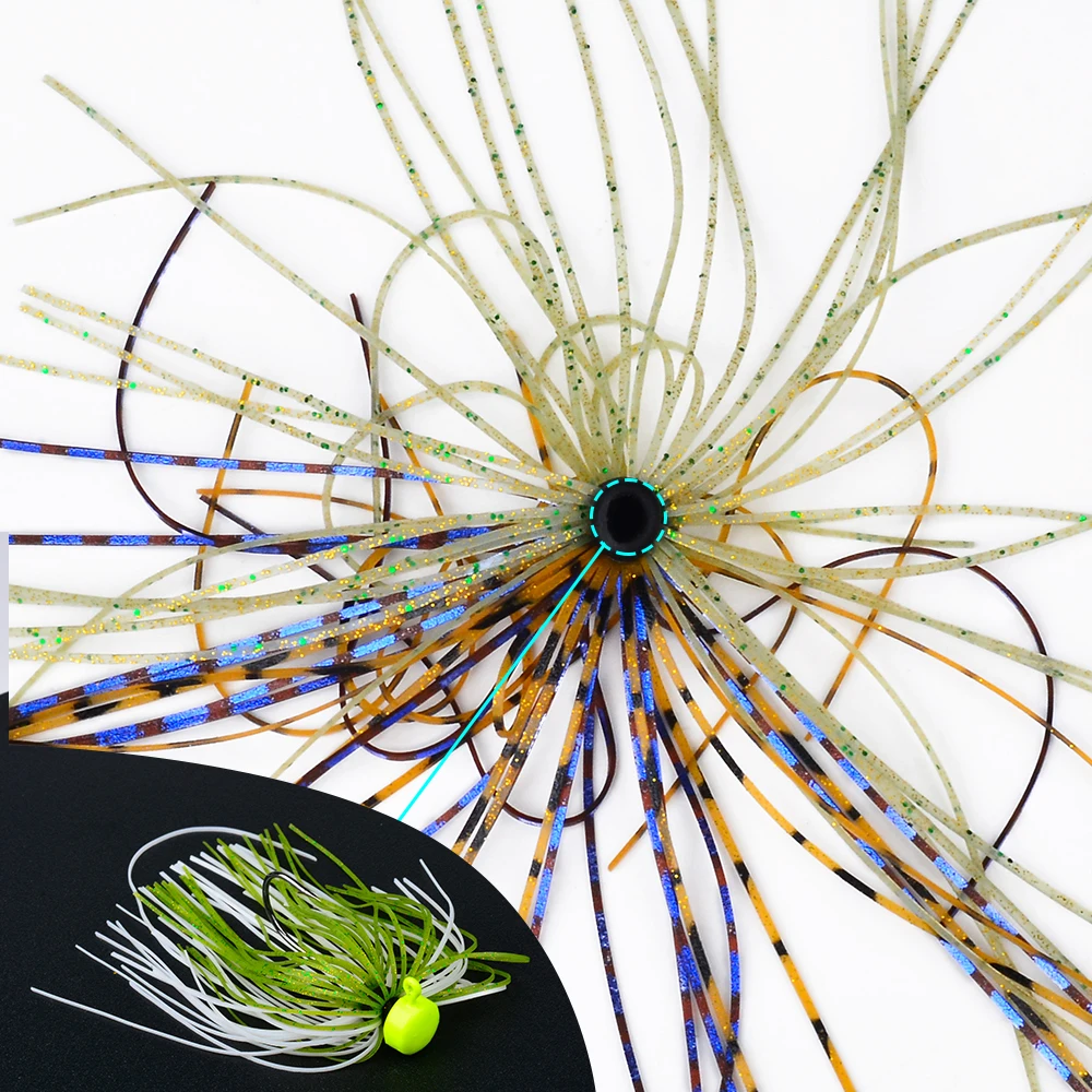 10 Stück/Gummi-Jig-Set Spinnerbait Buzzbait Anti-Haken Silikon-Jig-Röcke Elastische Weiche Angelköder-Zubehörteile – Detail 4