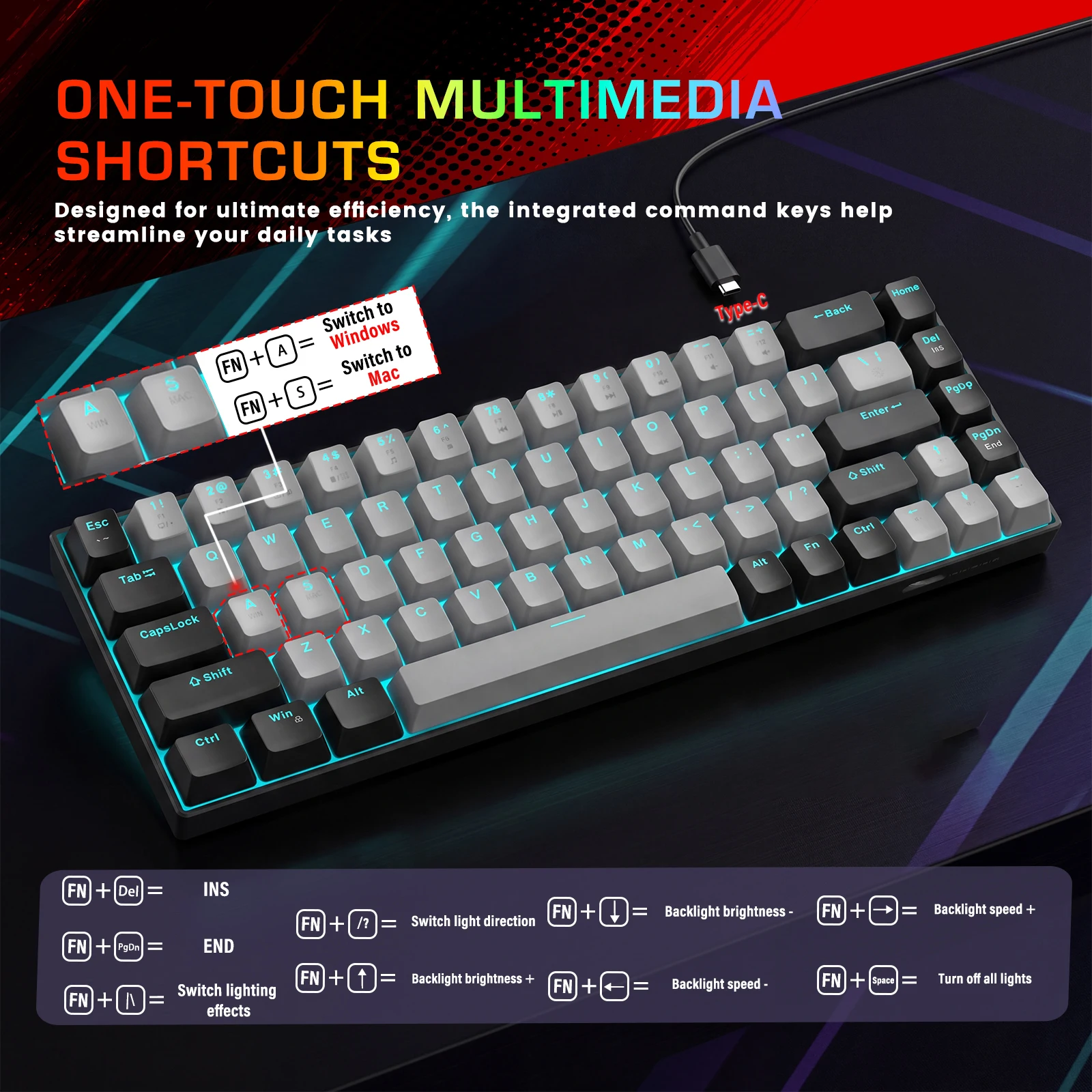 Teclado Mecânico Portátil Focu - Keyboard Gaming Mac avaliação e preço