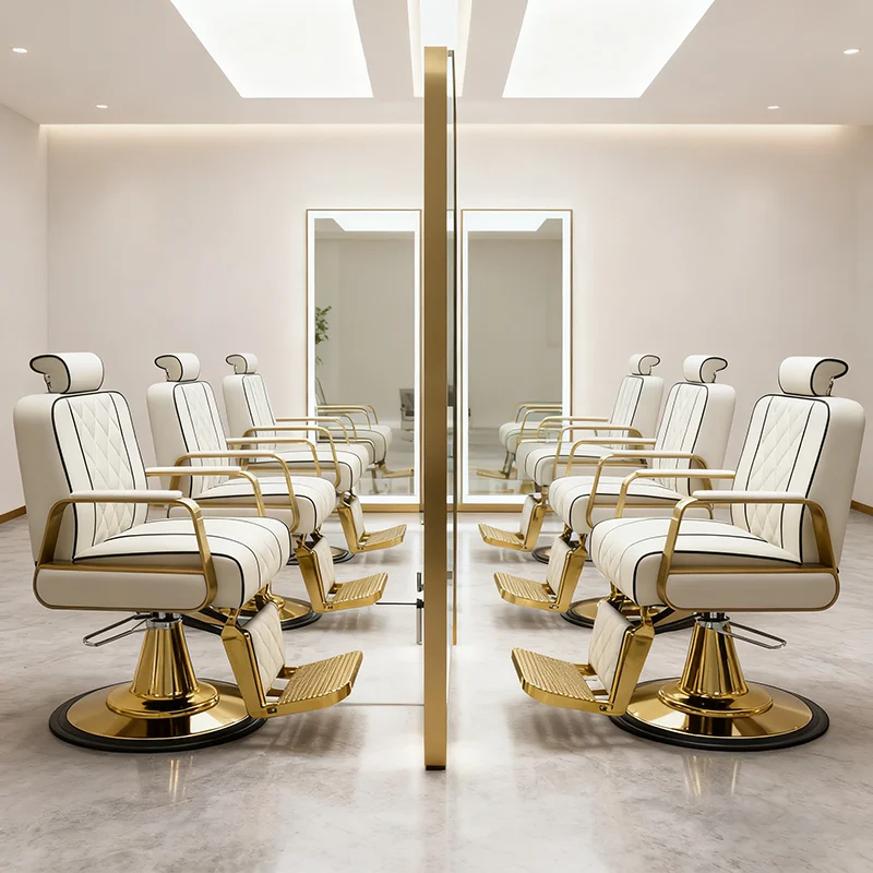 Adjustable Height Retro Barber Shop Chair Special Hair Cutting Facial Contouring Salon Stool Vintage Style Barber Chair