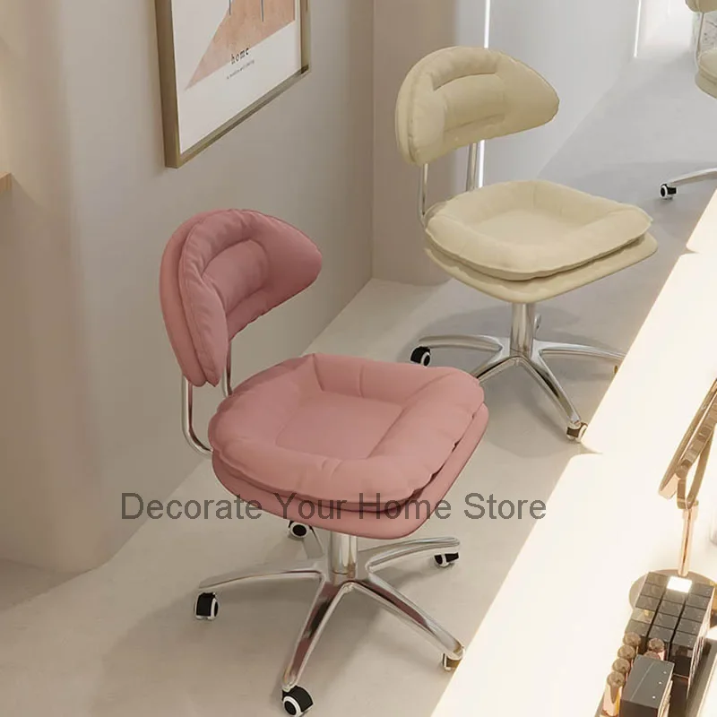 Luxury Armchair Backrest Chairs Pedicure Wheels Nail Shop Swivel Shop Barber Chair Hairdresser Stoel Hair Salon Furniture AA