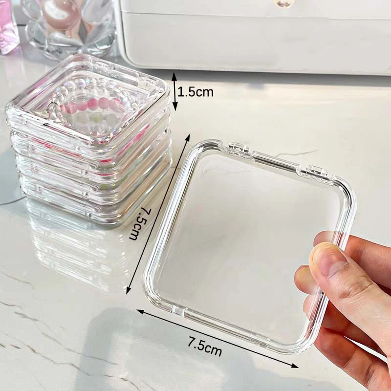 

Прозрачная акриловая шкатулка для драгоценностей, браслет для хранения, защитный чехол для драгоценностей, витрина, подарочная упаковка с драгоценными камнями, витрина