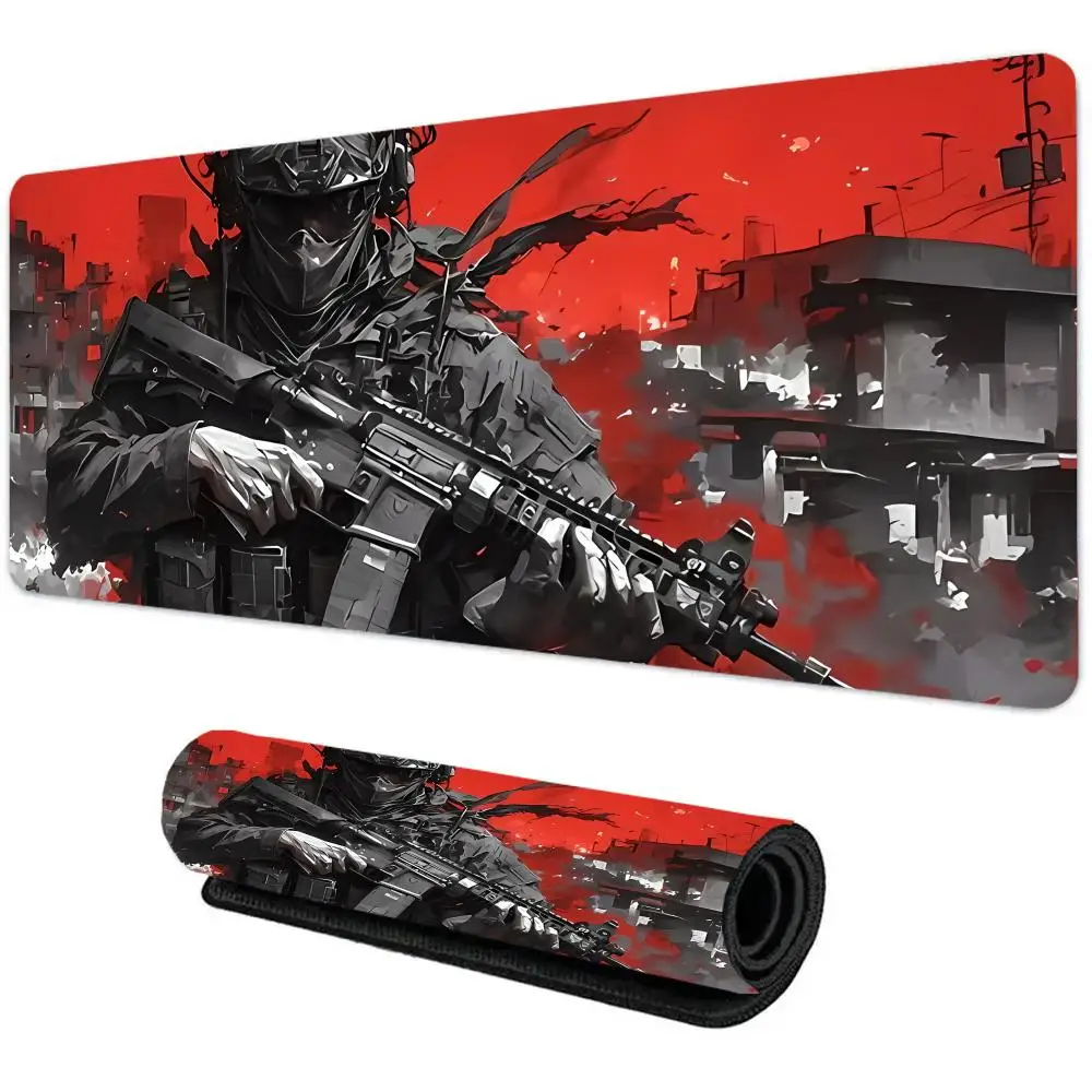 Gaming Mouse Pad, Large Extended Non-slip Desk Mat for PC Keyboard, Tactical Art Print Mousepad for Gamers