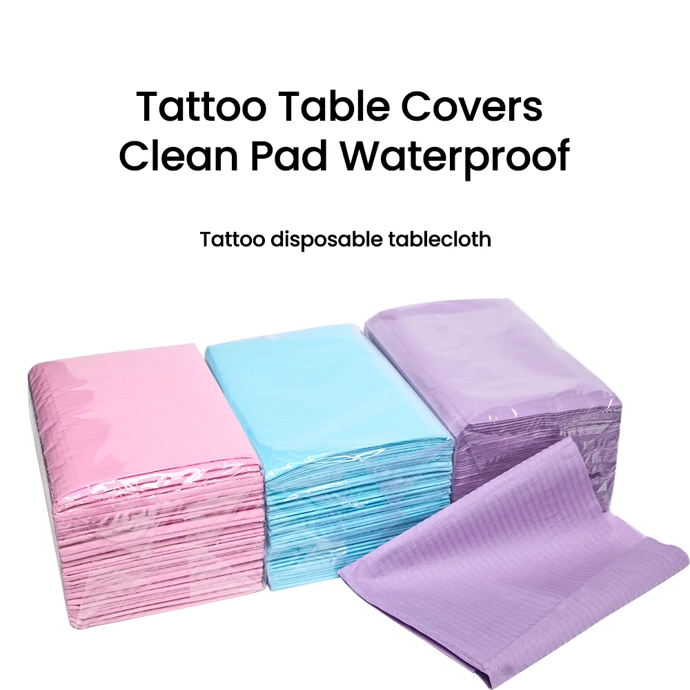 حصيرة طاولة للاستعمال مرة واحدة، حصيرة تنظيف الوشم 50 قطعة/الحقيبة طبقة من الورق المرفق بالفيلم البلاستيكي المعزول، استوديو الوشم JZ #2
