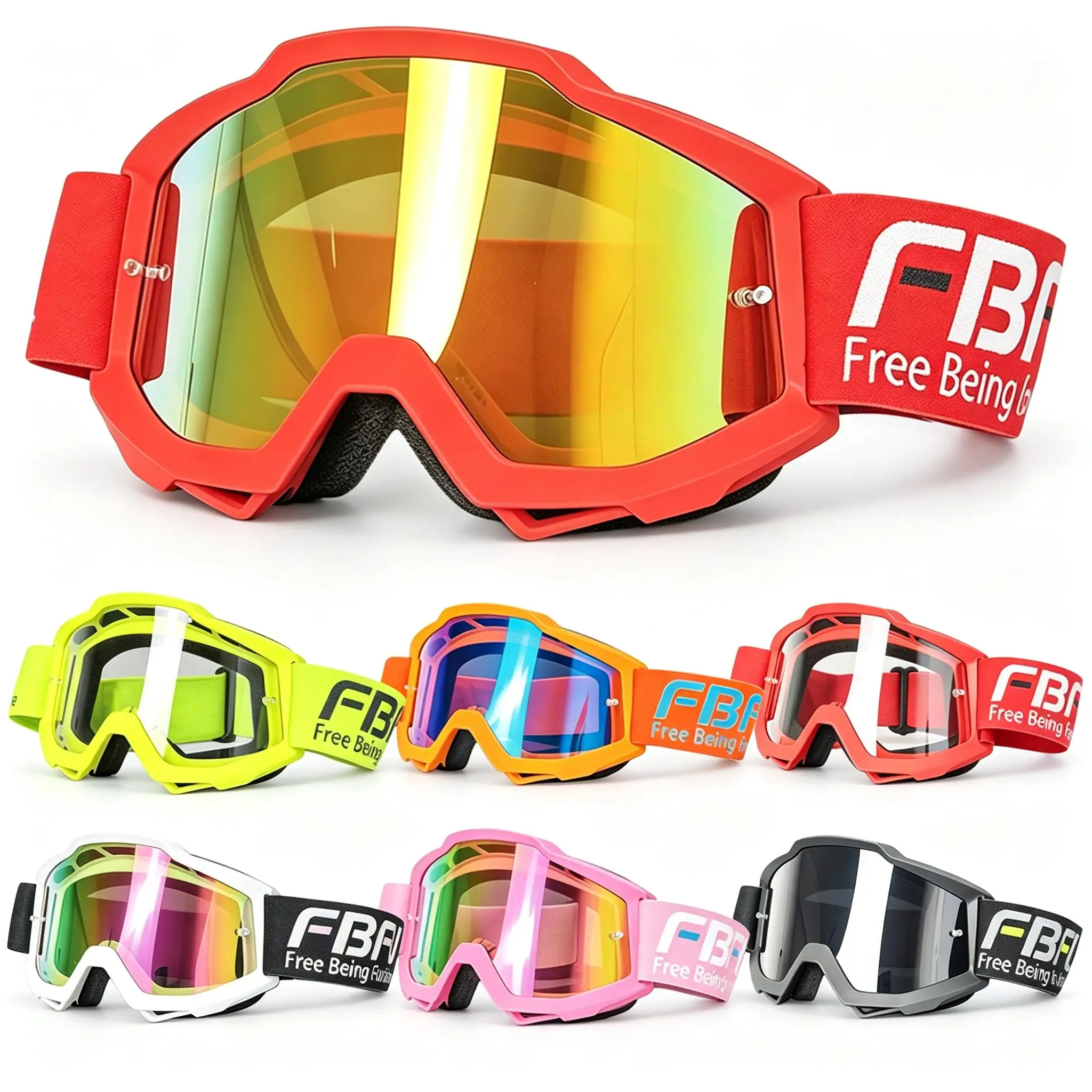 Cycling Ski Motorcycle Goggles, Scratch Resistant Lens, Comfortable Frame, Dust & Wind Protection for Outdoor Adventure