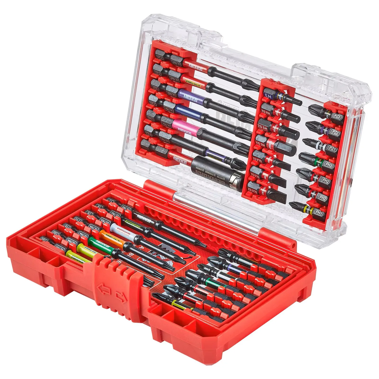 Geinxurn 35PCS Screwdriver Bits Set, Magnetic S2 Steel 1”/2''  Impact Bit Holder with Red Box for Motorcycle Maintenance