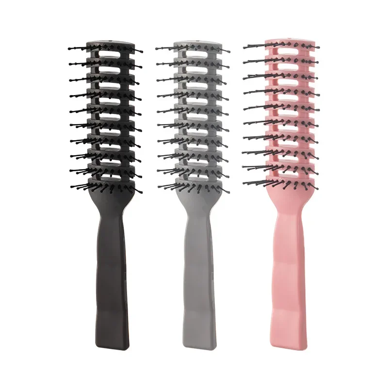 Men Plastic Vent Hair Brush Anti-static Comb Hairdressing Salon Barber Curly Hair Care Wig Styling Tool Comb Brush Massage Tool