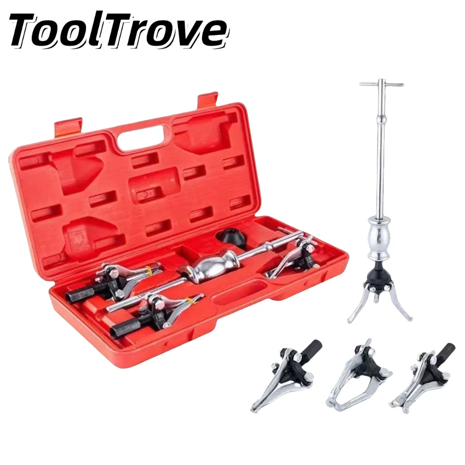 5Pcs 3-Jaw Puller Set - Universal Slide Hammer Bearing Remover Tool for Internal & External Bearing Disassembly