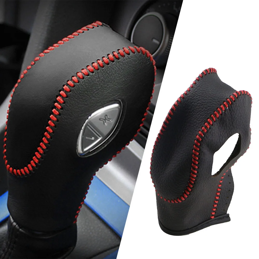 Cubierta de cuero para perilla de palanca de cambios de conducción derecha de coche, para Ford EcoSport Escape Fusion c-max Energi Wagon Fiesta Focus Transit Van
