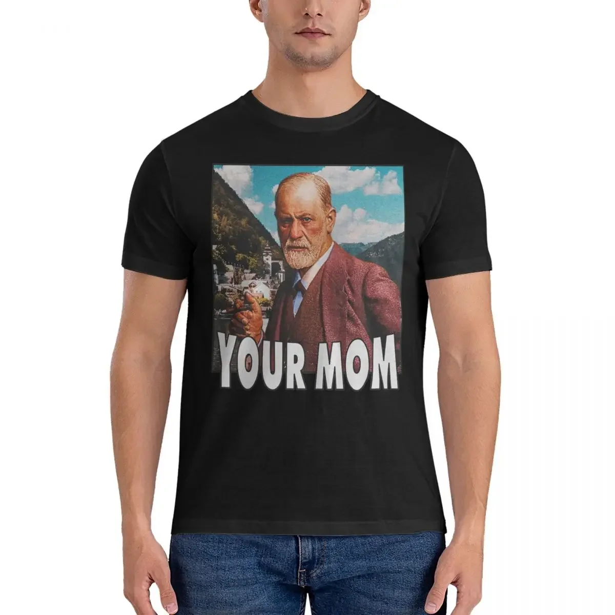 Sigmund Freud Your Spinal Économie pour hommes, manches courtes, col rond, 100% coton, taille, Y