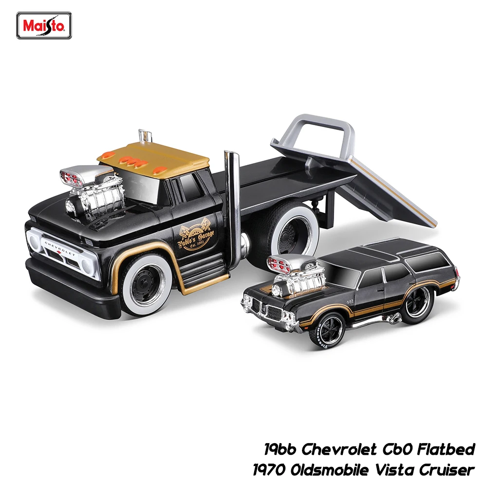 Maisto 1:64 Chevrolet Ford transport truck combination pallet truck static alloy car model children\'s toy collection