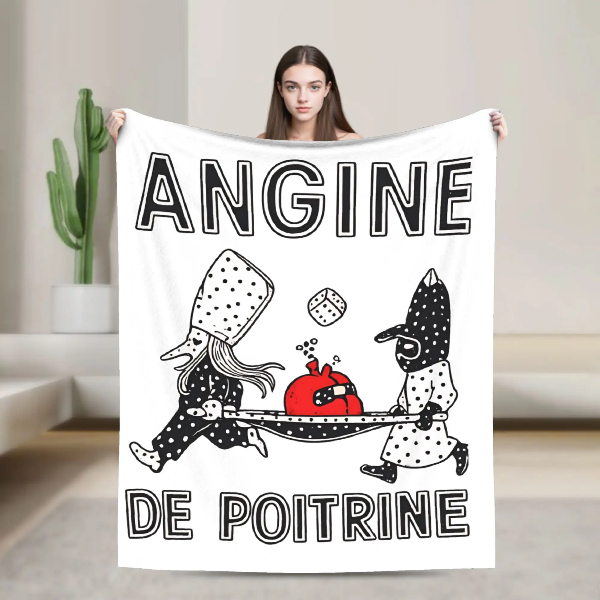 

Angine de Poitrine Band Knitted Blanket Fleece Super Warm Throw Blankets for Home Couch Bed Rug