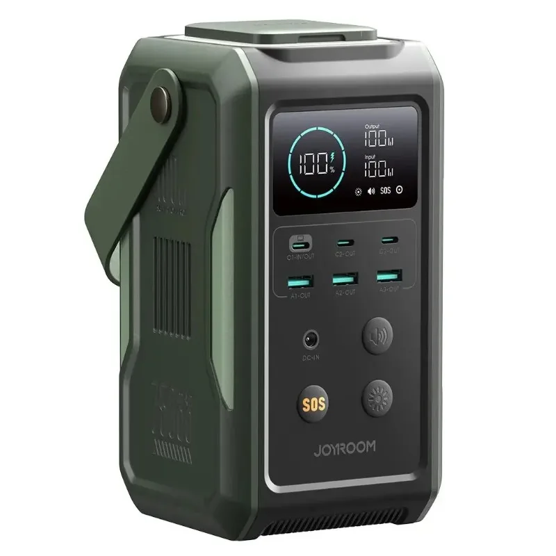 Joyroom Новый дизайн Качество 100 Вт Большая емкость 75000 мАч Зеленый Power Bank Станция с телескопической подсветкой
