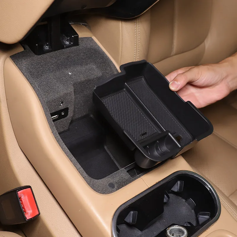 Für Porsche Cayenne 2011-2017 ABS Schwarze Mittelkonsole Armlehnenbox Aufbewahrungsbox Auto-Zubehör für Linkslenker