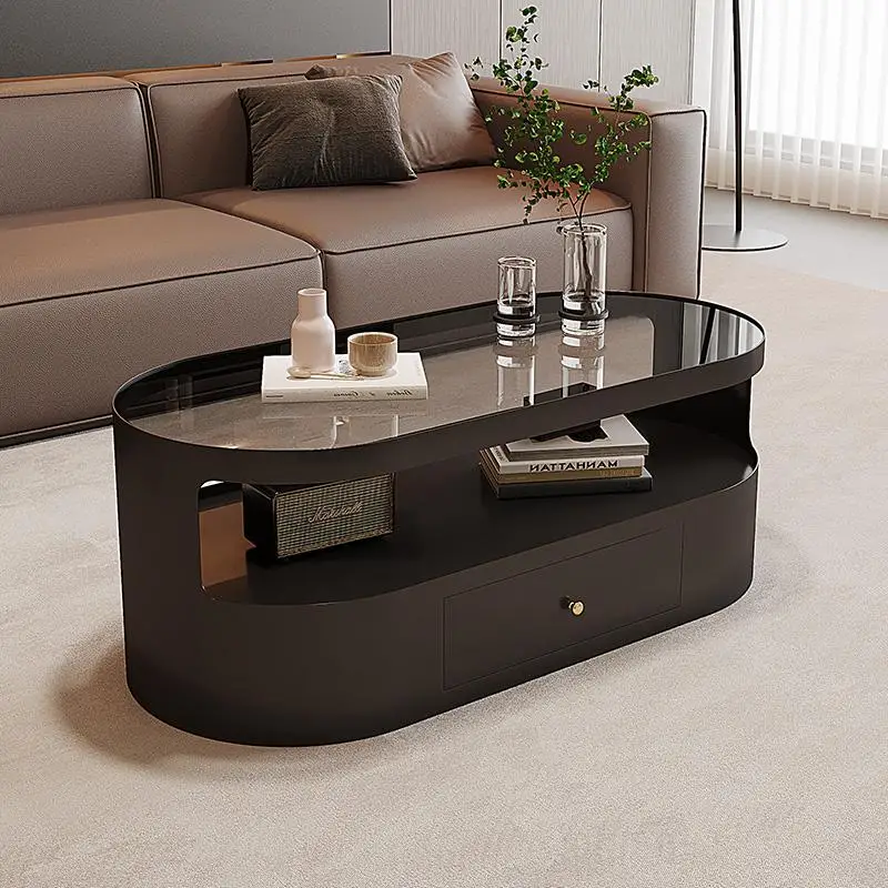 

European Minimalist Coffee Table Hidden Storage Trendy Modern Luxury Coffee Table Living Room Beauty Table De Salon Furniture