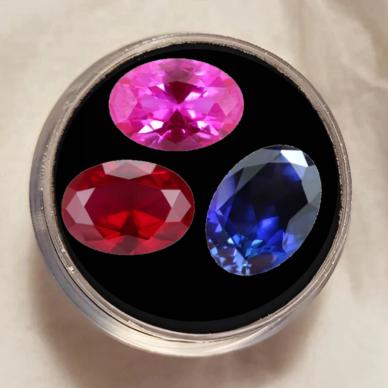 

Large Pretty Ruby UV Tested Fluorescent Ruby and Sapphire 13×18mm Oval Cut VVS Loose Gemstone for Jewelry Making