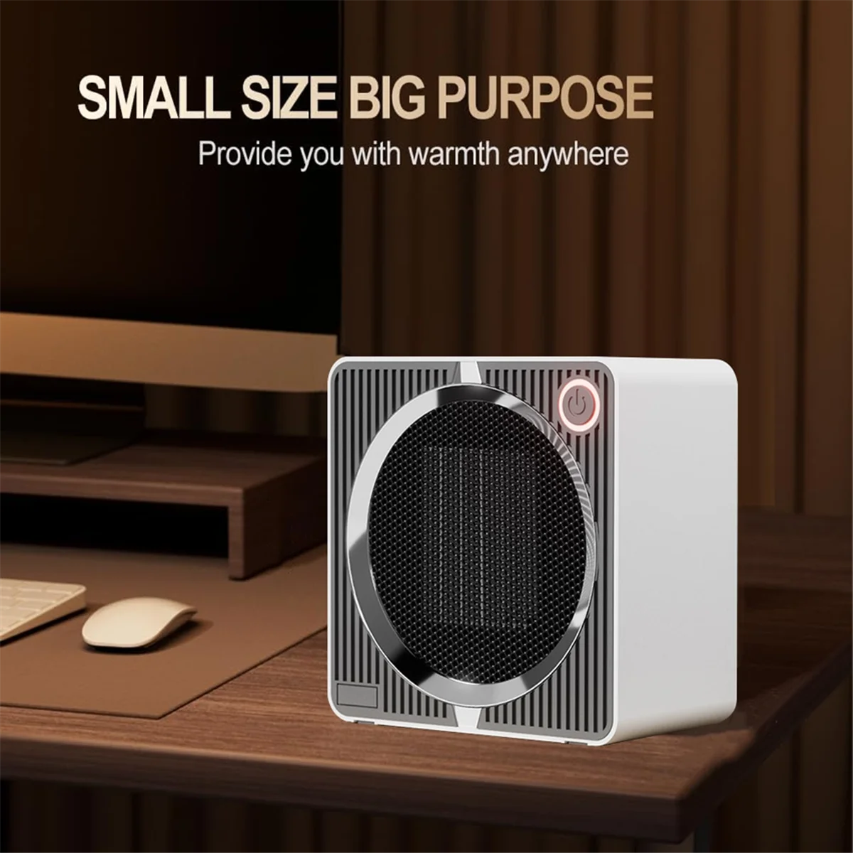 Veloce! Riscaldatore elettrico 500W Riscaldatore elettrico portatile PTC Riscaldamento in ceramica Casa Piccolo riscaldatore Intelligente Ventilatore di aria calda Spina UE