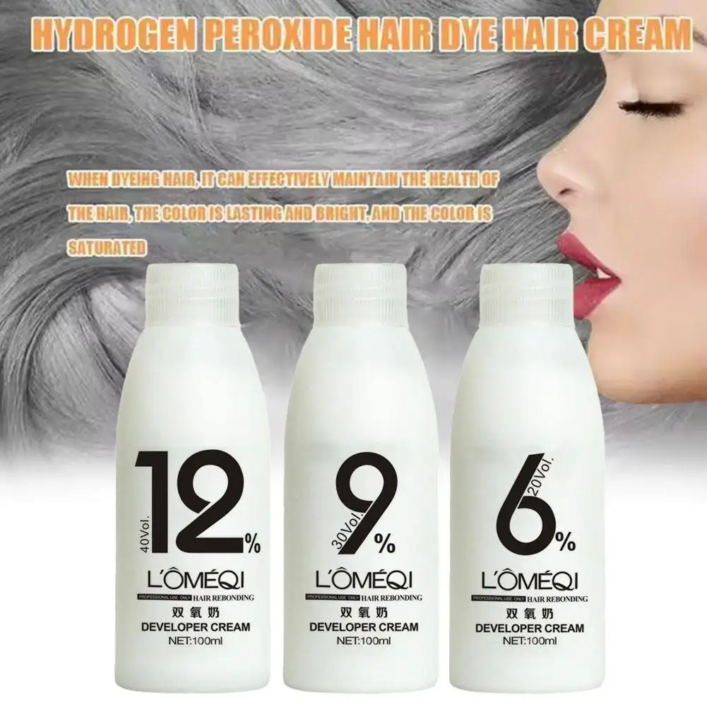 Hydrogen Peroxide Hair Dye 6 Degrees (20%), 9 Degrees (30%), 12 Degrees (40%) Gentle Decolorizing Hair Cream Dye Tool  100ml