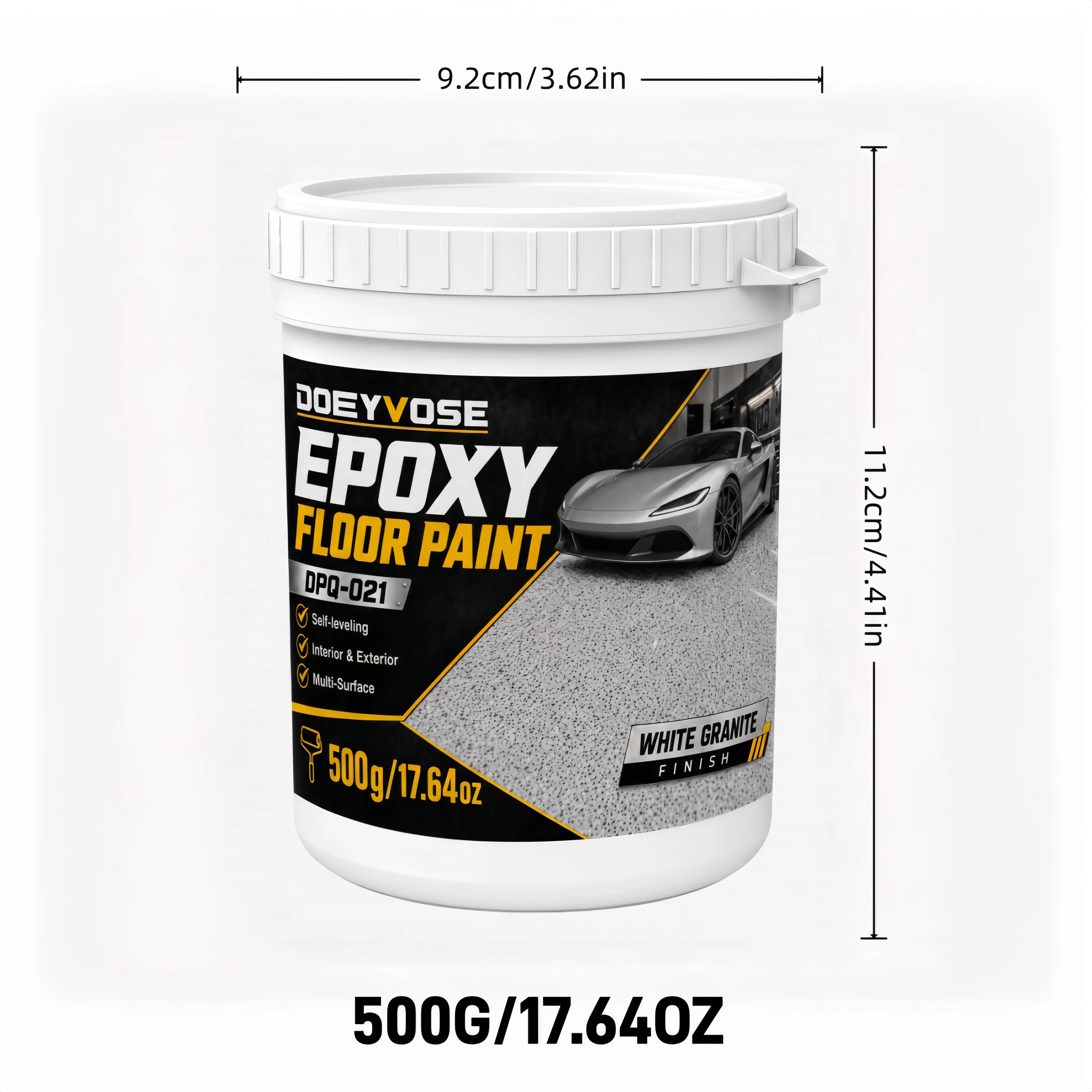 500g Gray Matte Epoxy Floor Paint 2 Part Self-leveling Concrete Floor Coating