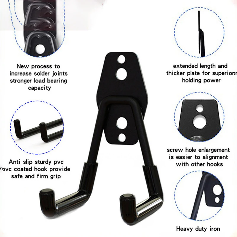 

Heavy Duty Metal Hooks Bike Stand Garage Storage Wall Mount Bicycle Hanger Hooks Wall Mount Ladders Garden Tool Organizer Hooks