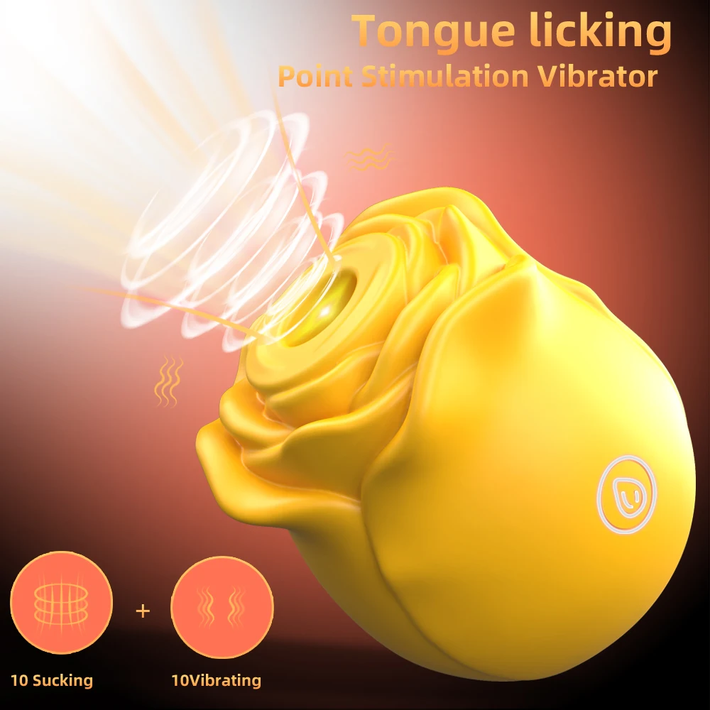 1PC Rose Flower 2 In 1 Vibrator Sucking Beating Nipple Clitoral Stimulator Powerful G-spot Vaginal Vibrator Sex Toys for Women - Image 2