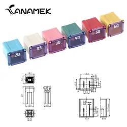 1PCS Waterproof Fuse With Plastic Box Square Fuse 20A 25A 30A 40A 50A PEC Automotive Car Fuse Tube