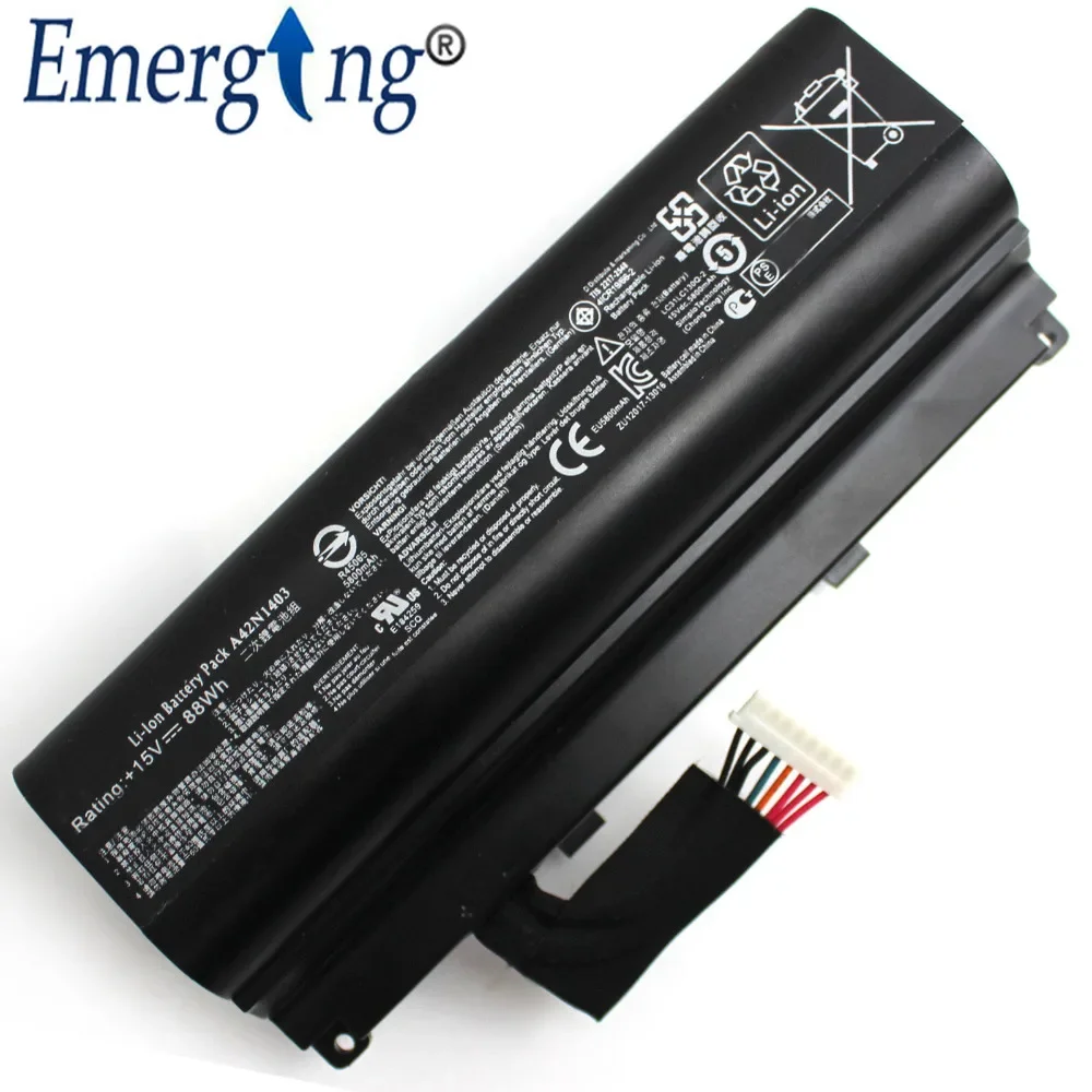 15V 88WH New Laptop Battery for ASUS A42N1403 G751J-BHI7T25 A42LM93 4ICR19/66-2 GFX71JY G751