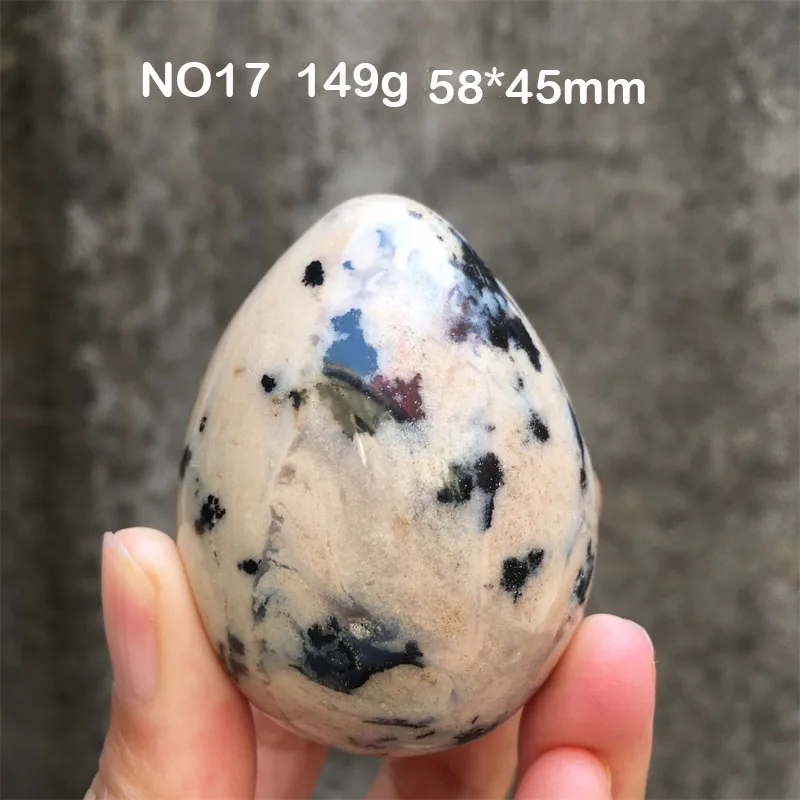 Natural Crystal Stone Agate With Black Pattern Egg Gemstones Spirit Meditation Healing Stone Home Room Decor