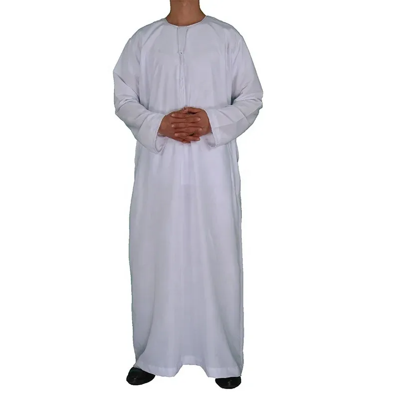 

25COSNational Costume Men Muslim Clothing White Jubba Thobe Long Sleeve Robes Dubai Middle East Men Islamic Arabic Kaftan Headwe